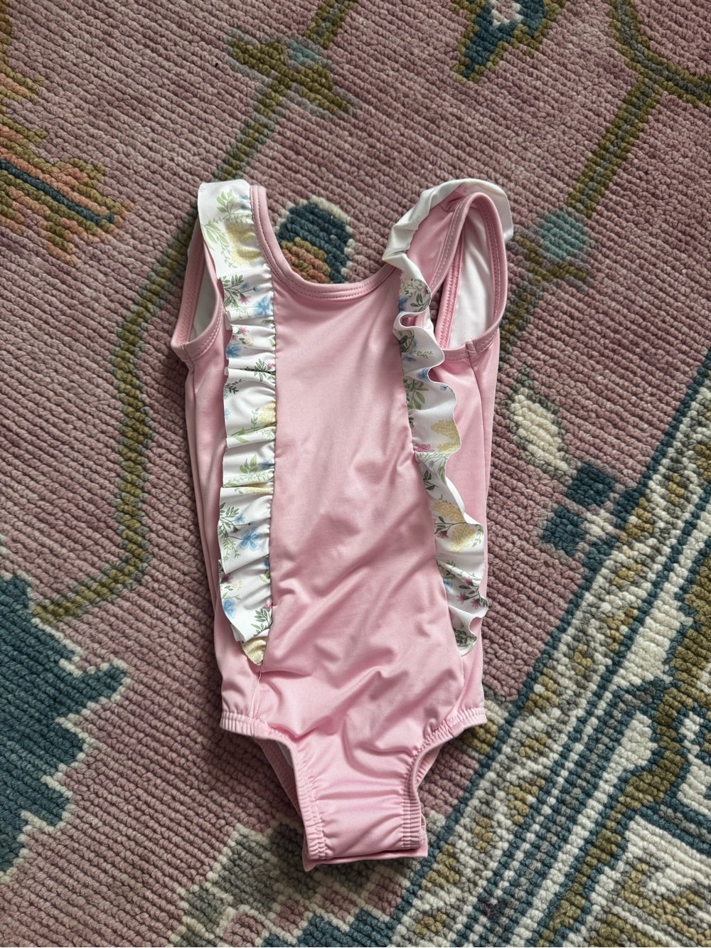NET bella bliss Pink Girls Ruffle One-Piece Swimsuit